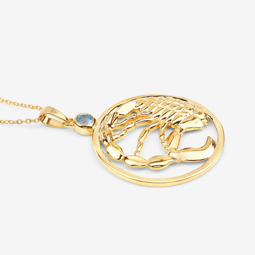 Pendentif en topaze bleue véritable de 0,32 carat en argent sterling