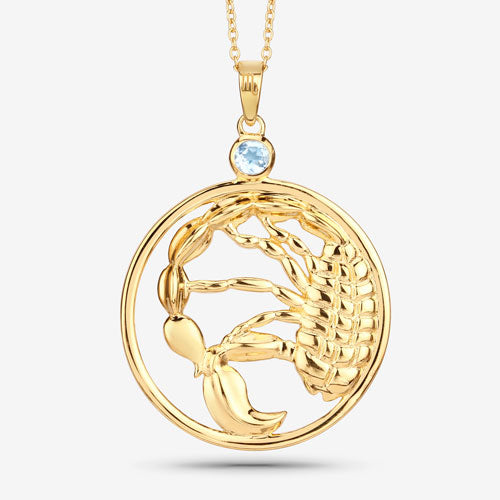 Pendentif en topaze bleue véritable de 0,32 carat en argent sterling