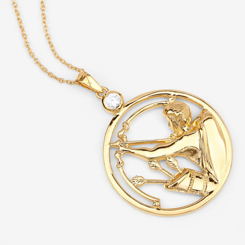 Pendentif en zircon blanc véritable de 0,33 carat en argent sterling