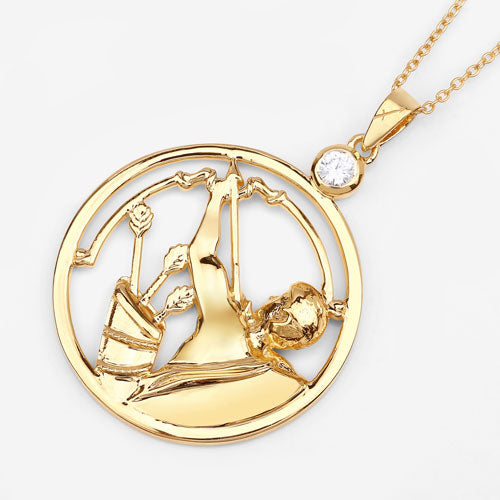 Pendentif en zircon blanc véritable de 0,33 carat en argent sterling