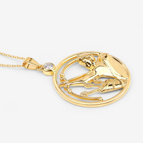 Pendentif en zircon blanc véritable de 0,33 carat en argent sterling