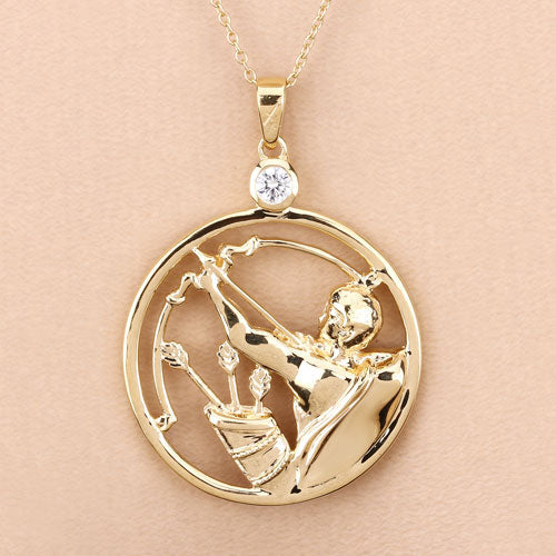 Pendentif en zircon blanc véritable de 0,33 carat en argent sterling