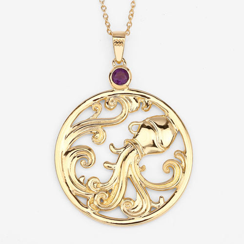 Pendentif en argent sterling .925 avec améthyste véritable de 0,24 carat
