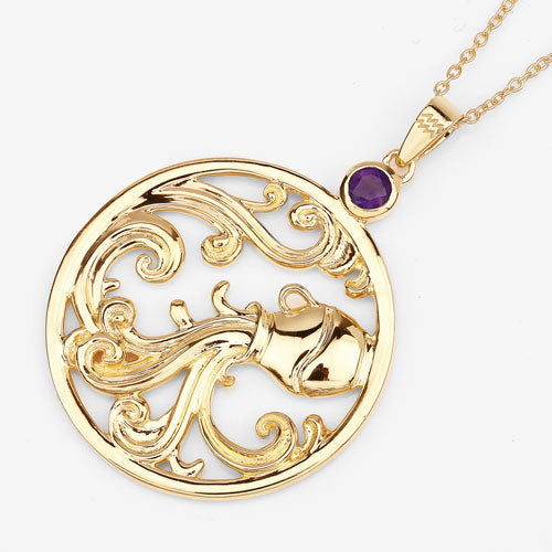 Pendentif en argent sterling .925 avec améthyste véritable de 0,24 carat