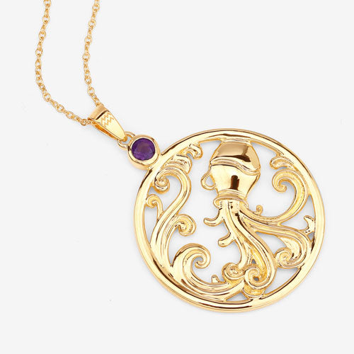 Pendentif en argent sterling .925 avec améthyste véritable de 0,24 carat