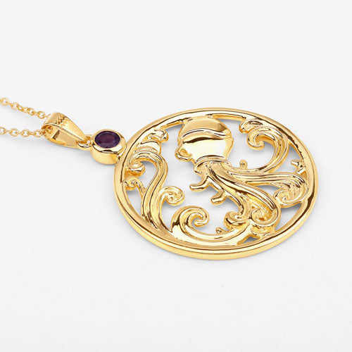 Pendentif en argent sterling .925 avec améthyste véritable de 0,24 carat