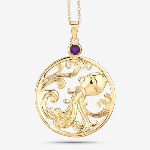 Pendentif en argent sterling .925 avec améthyste véritable de 0,24 carat