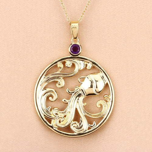 Pendentif en argent sterling .925 avec améthyste véritable de 0,24 carat