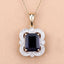 4.07 Carat Iolite and Diamond 14K Yellow Gold Pendant