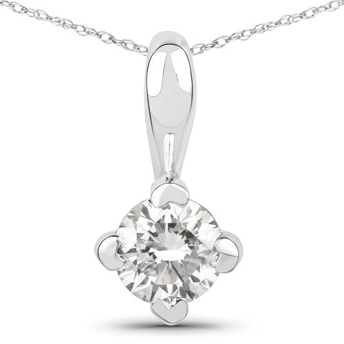 Pendentif en diamant cultivé en laboratoire de 0,33 carat en or blanc 14K