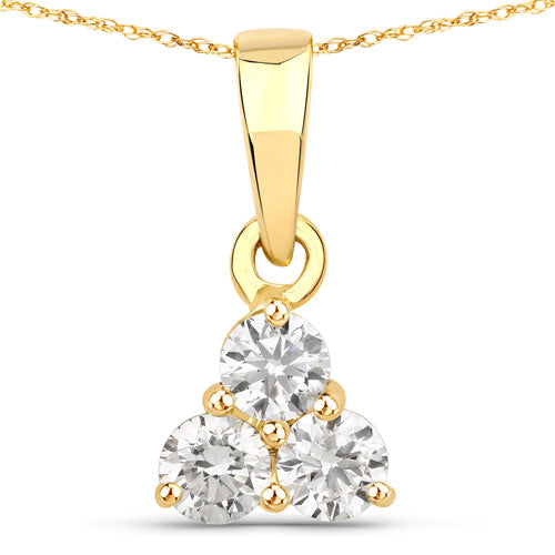Pendentif en diamant cultivé en laboratoire de 0,33 carat en or jaune 14K