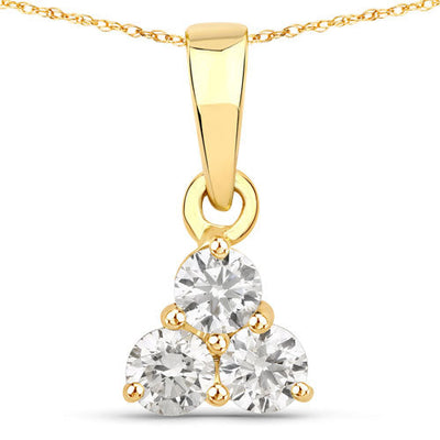 0.33 Carat Lab Grown Diamond Pendant in 14K Yellow Gold