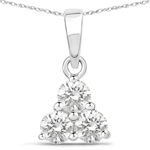 Colgante de Diamante Creado en Laboratorio de 0.51 Quilates en Oro Blanco de 14K
