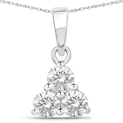 0.51 Carat Lab Grown Diamond Pendant in 14K White Gold