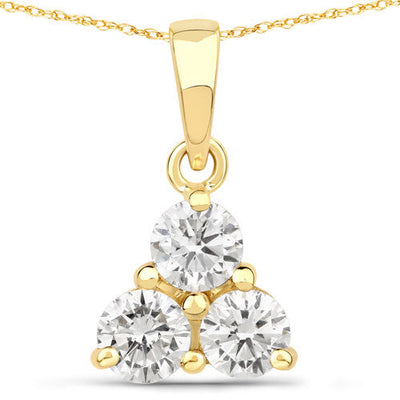 0.75 Carat Lab Grown Diamond Pendant in 14K Yellow Gold