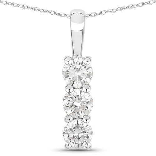 0.75 Carat Lab Grown Diamond Pendant in 14K White Gold
