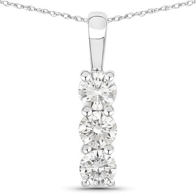 Pendentif en diamant cultivé en laboratoire de 0,75 carat en or blanc 14K