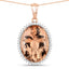 Colgante de Morganita y Diamante de 22.01 Quilates en Oro Rosa de 14K