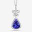Pendentif en Tanzanite et Diamant Blanc de 5,54 Carats en Or Blanc 18K