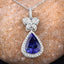 Pendentif en Tanzanite et Diamant Blanc de 5,54 Carats en Or Blanc 18K