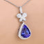 Pendentif en Tanzanite et Diamant Blanc de 5,54 Carats en Or Blanc 18K