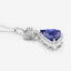 Pendentif en Tanzanite et Diamant Blanc de 5,54 Carats en Or Blanc 18K