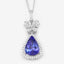 Pendentif en Tanzanite et Diamant Blanc de 5,54 Carats en Or Blanc 18K