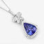 Pendentif en Tanzanite et Diamant Blanc de 5,54 Carats en Or Blanc 18K
