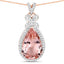 Colgante de Morganita y Diamante Blanco de 8.14 Quilates en Oro Rosa de 14K