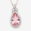 Colgante de Morganita y Diamante Blanco de 8.14 Quilates en Oro Rosa de 14K