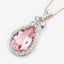 Colgante de Morganita y Diamante Blanco de 8.14 Quilates en Oro Rosa de 14K