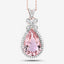 Colgante de Morganita y Diamante Blanco de 8.14 Quilates en Oro Rosa de 14K