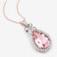 Colgante de Morganita y Diamante Blanco de 8.14 Quilates en Oro Rosa de 14K