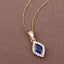 Colgante de Zafiro Azul y Diamante de 0.92 Quilates en Oro de 14K