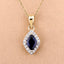 Colgante de Zafiro Azul y Diamante de 0.92 Quilates en Oro de 14K