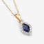 Colgante de Zafiro Azul y Diamante de 0.92 Quilates en Oro de 14K