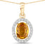 Colgante de Zafiro Amarillo y Diamante de 1.78 Quilates en Oro de 14K