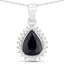 Pendentif en or blanc 14K avec saphir bleu de 2,09 carats et diamants