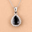 Pendentif en or blanc 14K avec saphir bleu de 2,09 carats et diamants