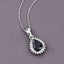 Pendentif en or blanc 14K avec saphir bleu de 2,09 carats et diamants