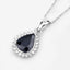 Pendentif en or blanc 14K avec saphir bleu de 2,09 carats et diamants