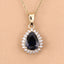 2.09 Carat Genuine Blue Sapphire and White Diamond Pendant