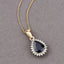 2.09 Carat Genuine Blue Sapphire and White Diamond Pendant