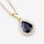 2.09 Carat Genuine Blue Sapphire and White Diamond Pendant