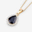 2.09 Carat Genuine Blue Sapphire and White Diamond Pendant