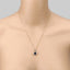 2.09 Carat Genuine Blue Sapphire and White Diamond Pendant