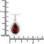 Pendentif en rhodolite véritable de 3,29 carats et diamants blancs en or rose 14K
