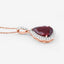 Pendentif en rhodolite véritable de 3,29 carats et diamants blancs en or rose 14K