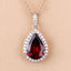 Pendentif en rhodolite véritable de 3,29 carats et diamants blancs en or rose 14K
