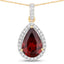 Colgante de 3.29 quilates de rodolita genuina y diamantes blancos en oro amarillo de 14 quilates
